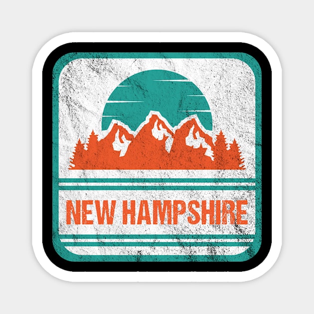 Retro Vintage New Hampshire USA Mountain Gift for Men Magnet by JKFDesigns