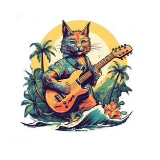 Cat Playing Guitar T-Shirt