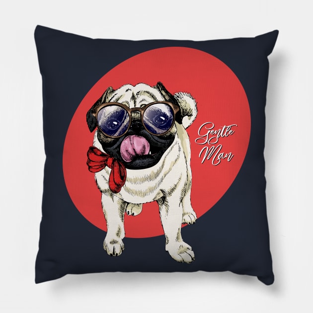 Puppy Gentle Man Pillow by Mako Design 