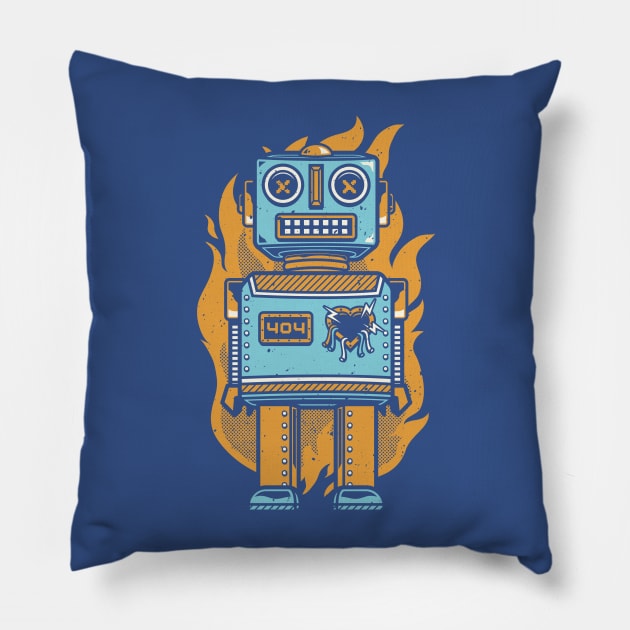 Burning Robot Pillow by gut42