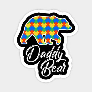 Daddy Autism Bear Fathers Day Magnet