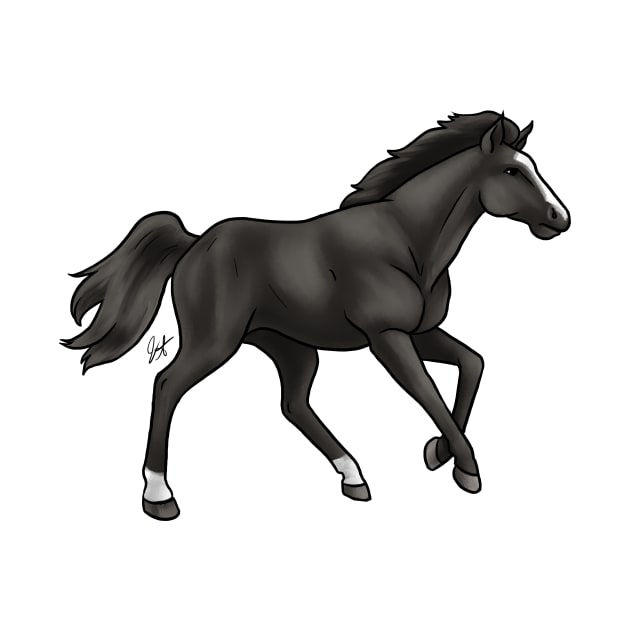 Horse - Mustang - Black by Jen's Dogs Custom Gifts and Designs
