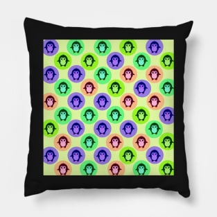 Penguins in colorful bubble Pillow