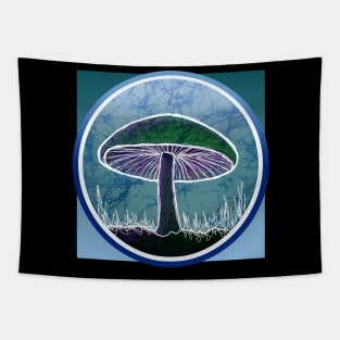 Mushroom Batik Style Deadhead Design Tapestry