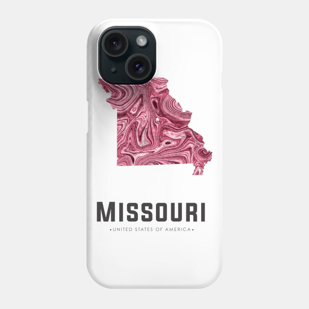 Missouri state map abstract red Phone Case by StudioGrafiikka