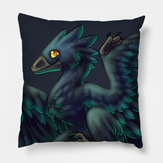 Microraptor v2 Pillow by cometkins