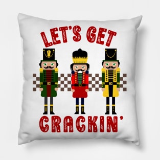 Christmas Nutcracker Let's Get Crackin' Retro Checkers Christmas Pillow