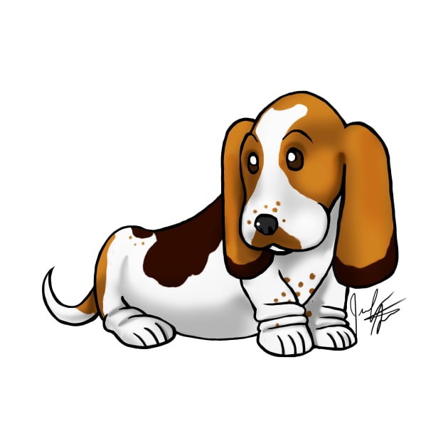 Dog - Basset Hound - Tri-Color by Jen's Dogs Custom Gifts and Designs