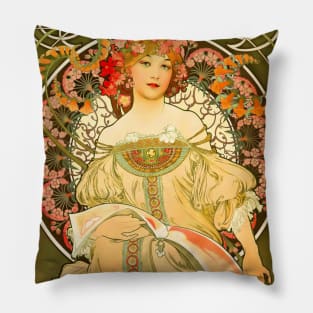 Reverie Poster for W F Champenois by Alphonse Mucha 1897 Pillow