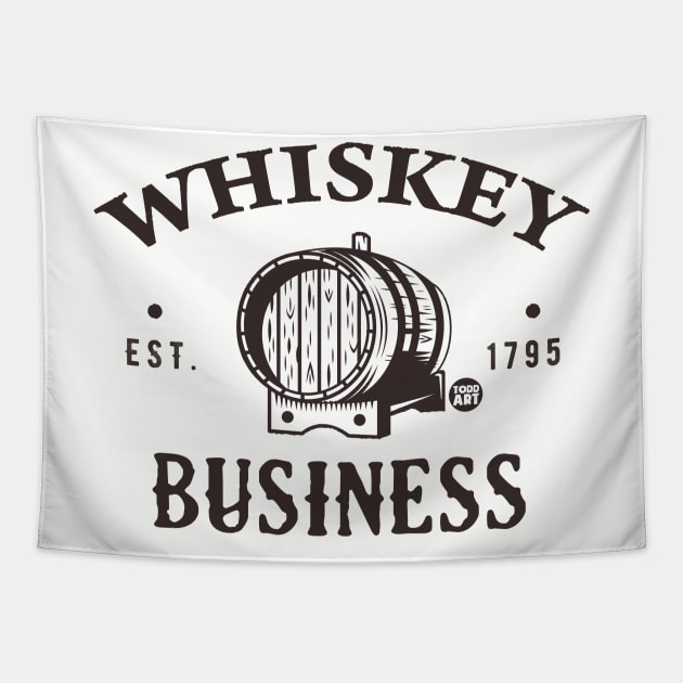 WHISKEY BUSINESS Tapestry by toddgoldmanart