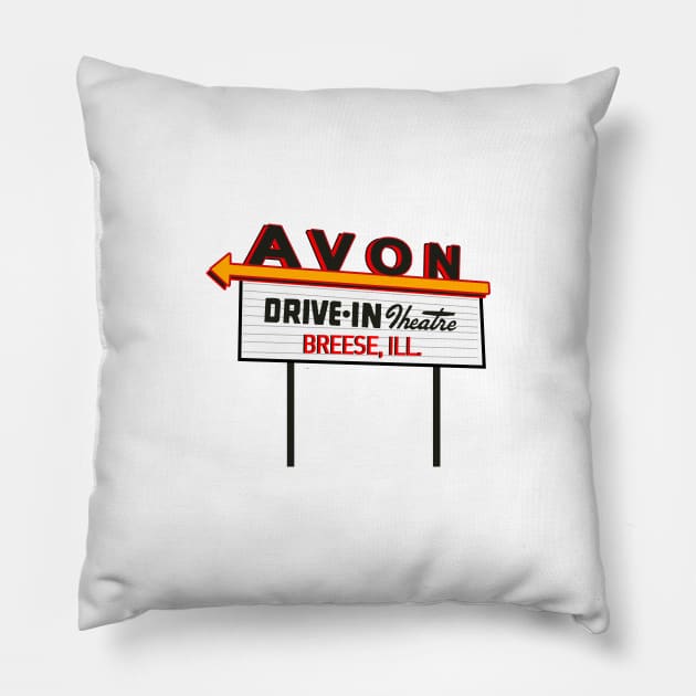 Avon Drive-In Pillow by Domelight Designs