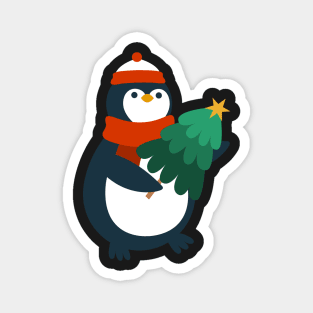 Penguin with Christmas tree Magnet