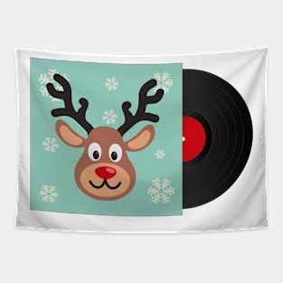 Christmas Party Vinyl Lp | Cute Deer | Xmas Music Tapestry