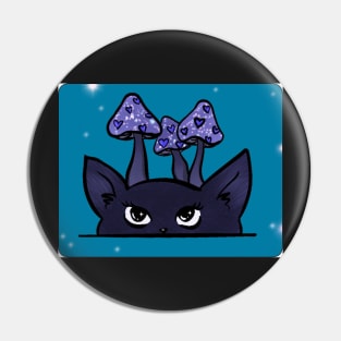 Purple mushroom kitty Pin