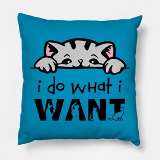 I Do What I Want - Cat Peeking Pillow