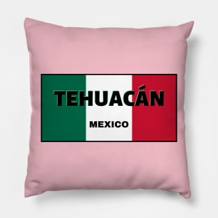 Tehuacán City in Mexican Flag Colors Pillow