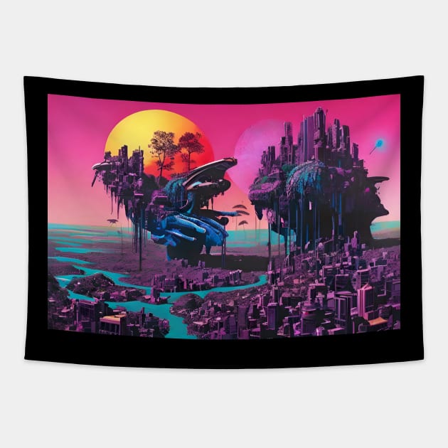 Cyberpunk Apocalypse Future 236 Tapestry by Benito Del Ray