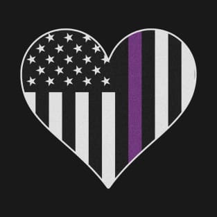 Security Thin Purple Line T-Shirt