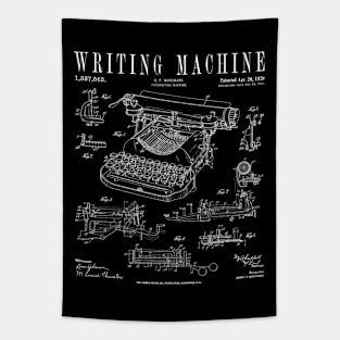 Typewriter Writing Machine Vintage Writer Patent Tapestry