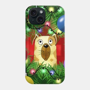 The Dog and the Christmas Tree Phone Case