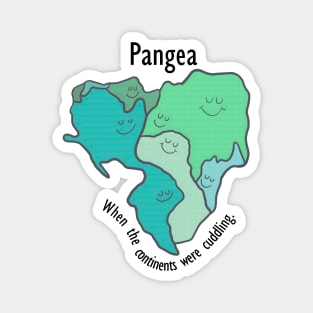 Pangea Continents Cuddling Green Magnet