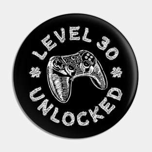 Level 30 Video 30th Birthday Pin