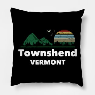 Mountain Sunset Flying Birds Outdoor Townshend Vermont Pillow