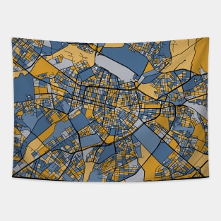 Sofia Map Pattern in Blue & Gold Tapestry