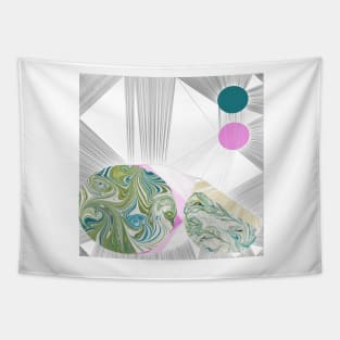 Circles #3 Art Deco Collage Tapestry