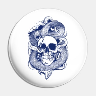 Skull Snake Illustration Pin