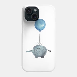 Blue air balloon and elephant Phone Case