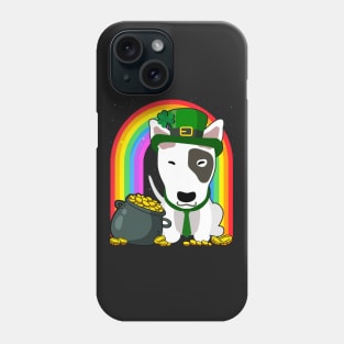 Bull Terrier Rainbow Irish Clover St Patrick Day Dog Gift print Phone Case