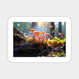 Mushroom Forest Nature Serene Tranquil Magnet