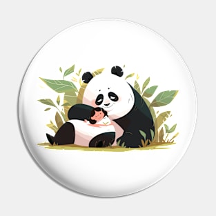 Cute Giant Panda Animal Loving Cuddle Embrace Children Kid Tenderness Pin