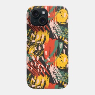 Colorful abstract pattern black face mask Phone Case