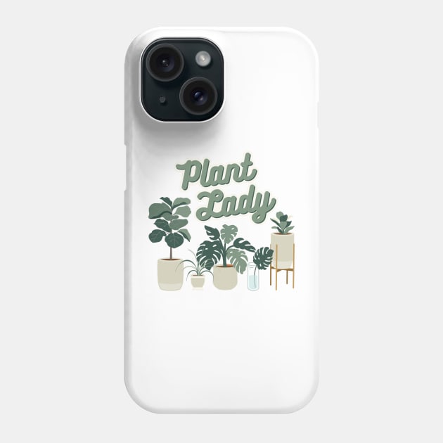 Plant Lady planting happiness with house plants Phone Case by tandre