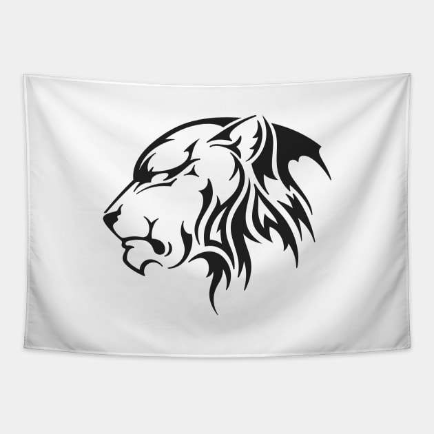 Silhouette Lioness insignia Tapestry by wingsofrage