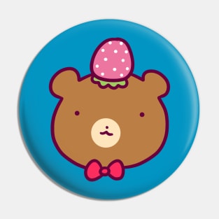 Strawberry Bear Face Pin