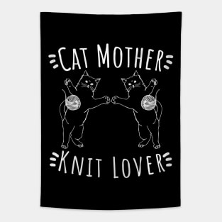 Cat Mother Knit Lover, Perfect Funny Cat and Knitting lovers Gift Idea Tapestry