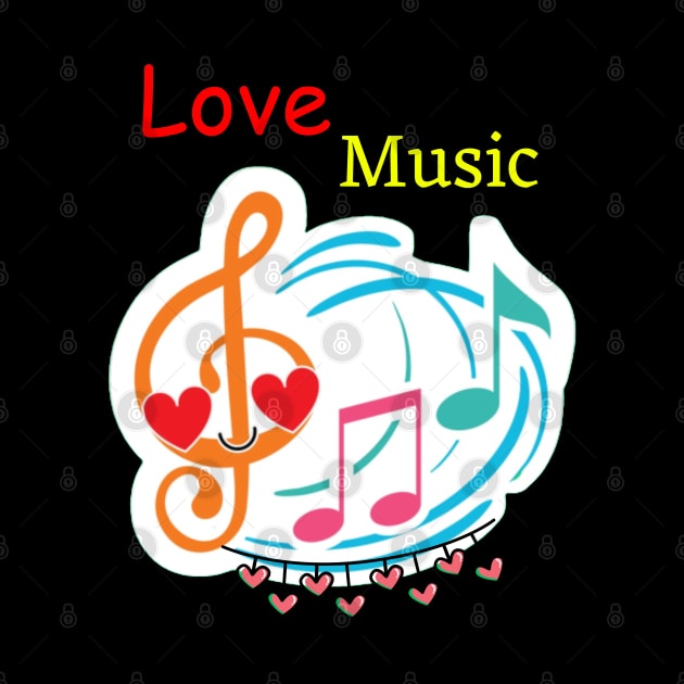 Harmony of Love  Musical Notes T-Shirt by Farhan S