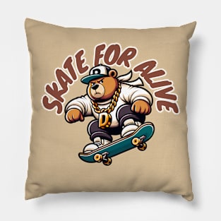 Bear on Board: Skate for Life Pillow