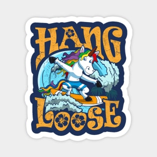 Surfing Hang Loose Unicorn Surfer Surf Magnet