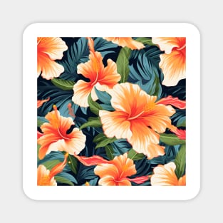 Hibiscus Flowers Pattern 10 Magnet