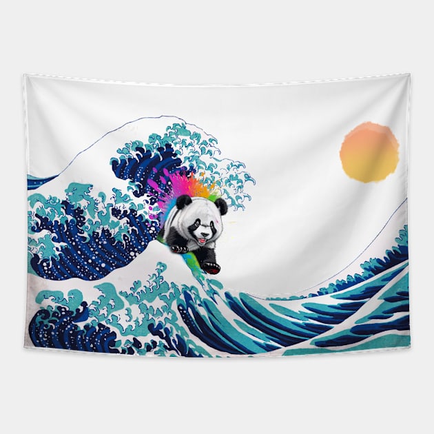 Panda Surf Tapestry by mafiatees.intl