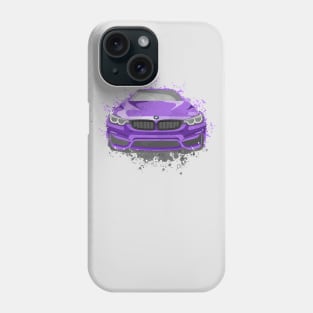 Purple Sports Car Illustration in Watercolor style Phone Case