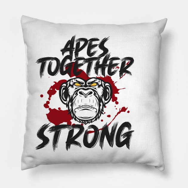 APES TOGETHER STRONG #1 V3 Pillow by RickTurner