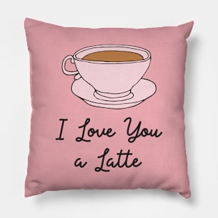 Love Appreciation for Latte Coffee Lovers on Pastel Pink Pillow