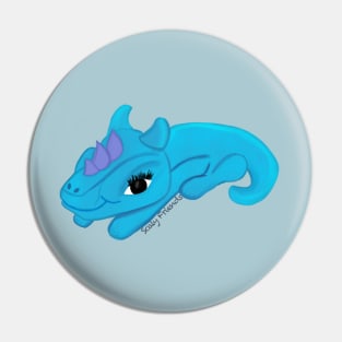 Bella the Blue Dino- The Scaly Friend's Collection Artwort By TheBlinkinBean Pin