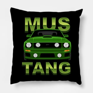 Green Mus Tang American Muscle Vehicle 2009 GT Pillow