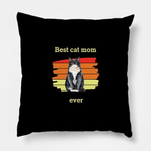 Cat t shirt - Best cat mom ever Pillow